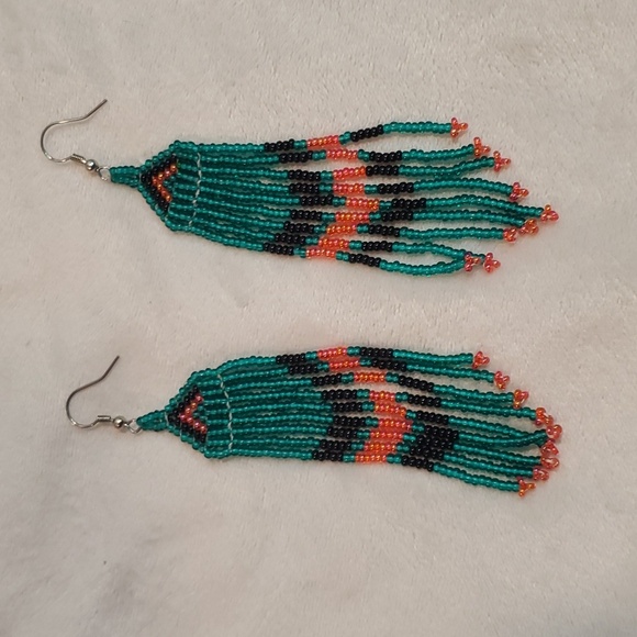 Hand Beaded Westcoast first nation's earings bc Canada - Picture 3 of 3